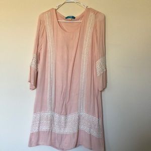 light pink long sleeve dress